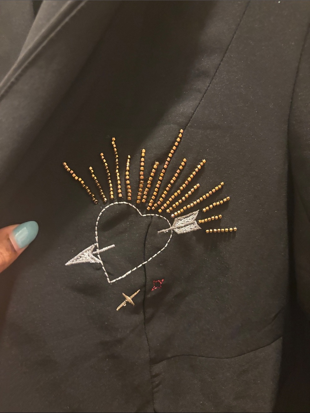 torrid Black Embroidered Shawl Collar Blazer - Picture 4 of 5